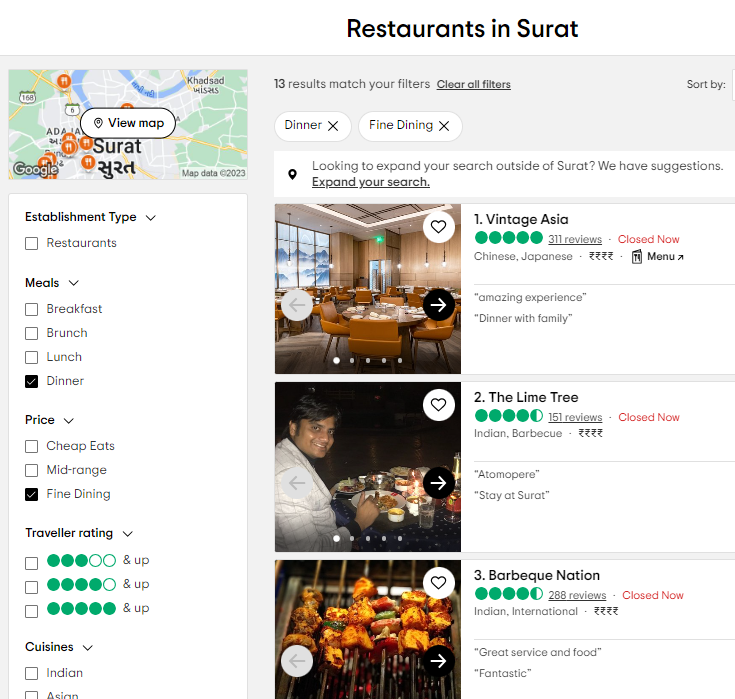 restaurant rating to market restaurant